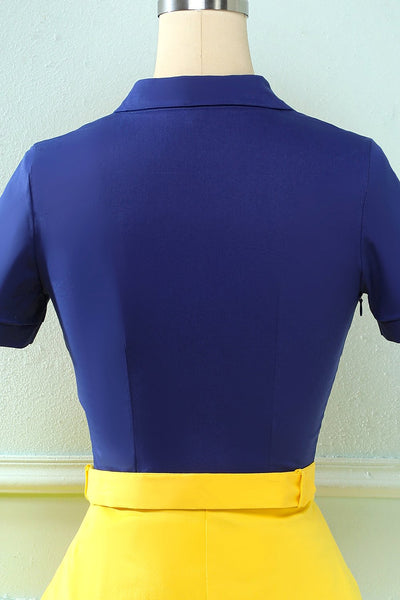 Rochie Trapez Vintage Guler Cu Rever