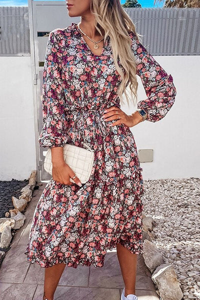 Rochie Lungă Florală De Epocă