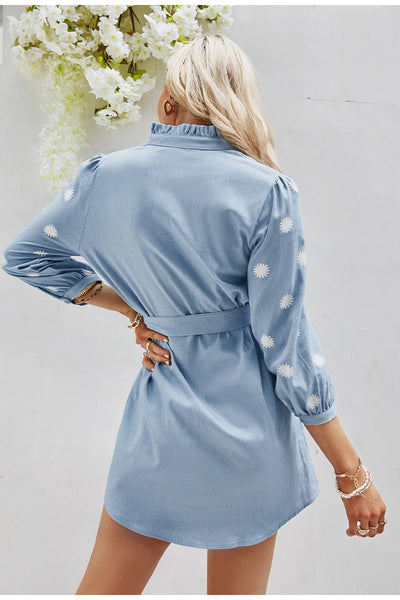 Rochie Mini Vintage Albastru Deschis