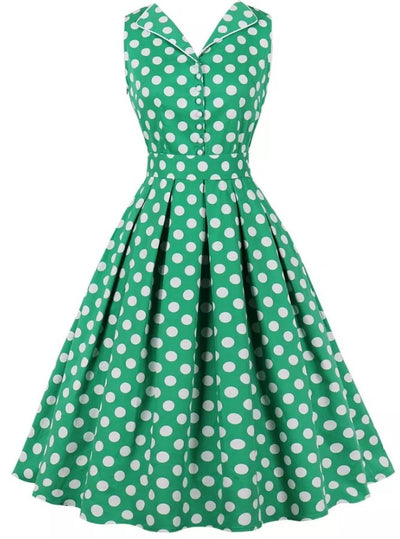 Mica Rochie Verde Cu Buline Din Anii '50