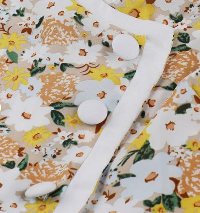 Rochie Pin Up Anii 50 Flori Galbene