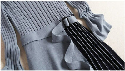 Rochie Asimetrică Anii 40 Albastru