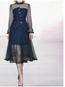 Rochie Albastră Sexy Anii 40