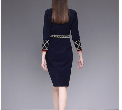 Rochie Creion Albastră Anilor 40