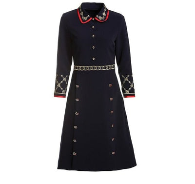 Rochie Creion Albastră Anilor 40