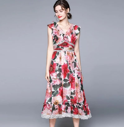 Rochie Roz Cu Maneca Scurta Anilor 40