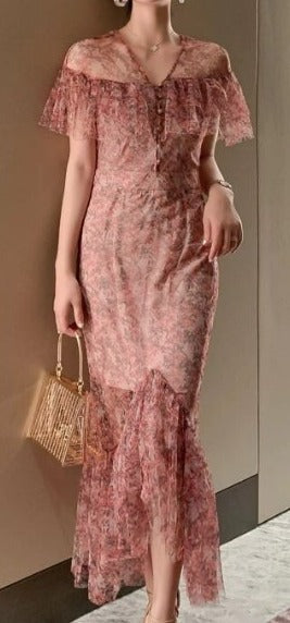 Rochie Sexy Roz Anii 40