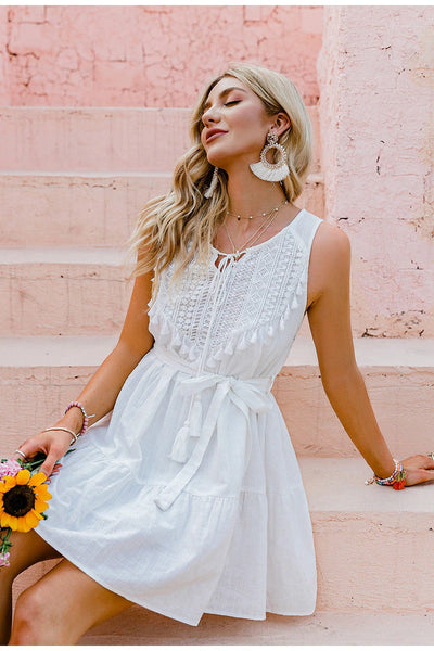 Rochie Albă Boemă Vintage