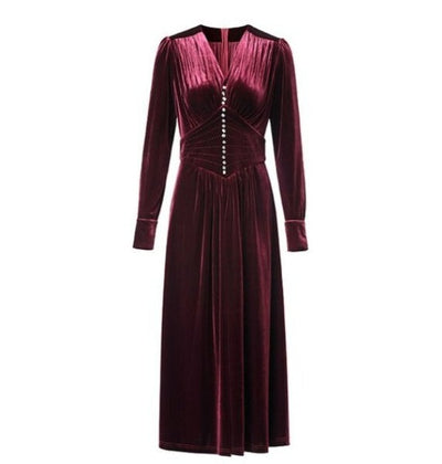 Rochie Bordeaux În Stil Vintage Anilor 40