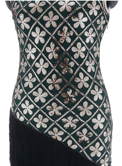 Rochie Charleston Anilor 20 - Verde Și Auriu