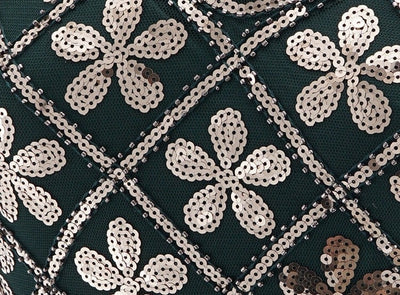 Rochie Charleston Anilor 20 - Verde Și Auriu