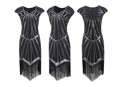 Rochie Charleston Din Anii 20 Argintiu