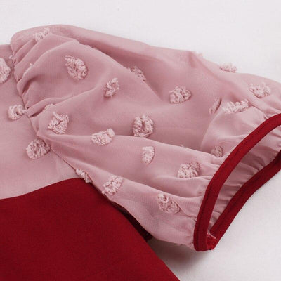 Rochie De Cocktail Stil Anii 50 Bordeaux