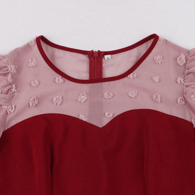 Rochie De Cocktail Stil Anii 50 Bordeaux