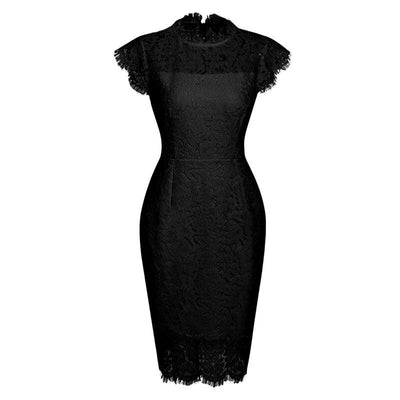 Rochie Creion Din Dantela Vintage Neagra