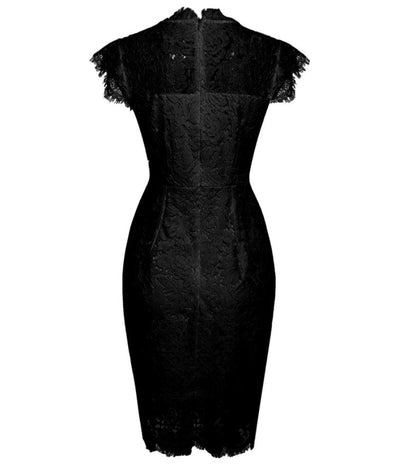 Rochie Creion Din Dantela Vintage Neagra