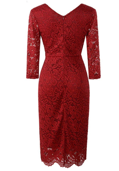 Rochie Creion Vintage Anilor 50 Bordeaux