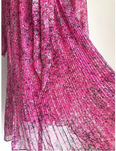 Rochie De Ceremonie Florală Roz Vintage