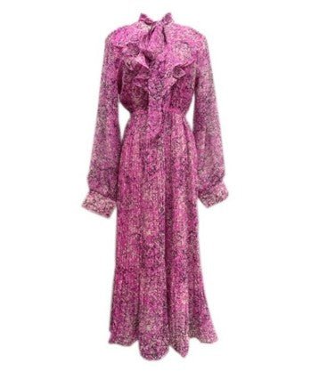 Rochie De Ceremonie Florală Roz Vintage