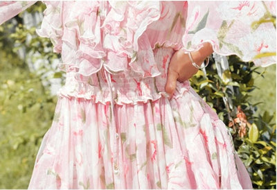 Rochie Vintage Din Dantela Roz