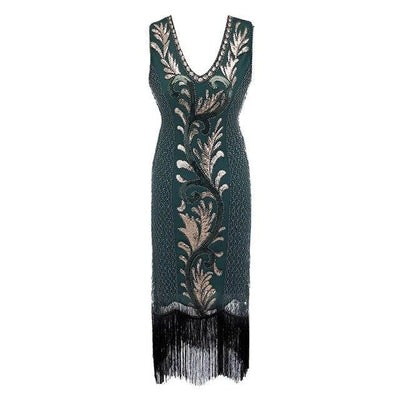 Rochie Gatsby Spirit Verde Și Aurie