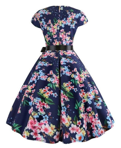 Rochie Evazată Blue Leaves Vintage