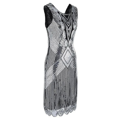 Rochie Gatsby Scurta Argintie