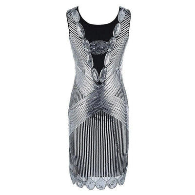 Rochie Gatsby Scurta Argintie