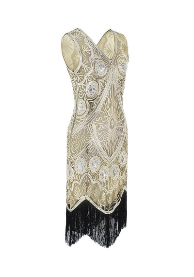 Rochie Gatsby Scurta Bej