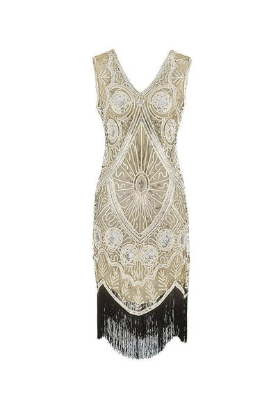 Rochie Gatsby Scurta Bej