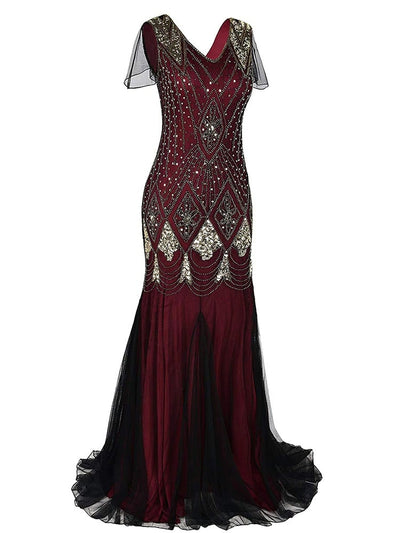 Rochie Gatsby Lungă Haute Couture Bordeaux