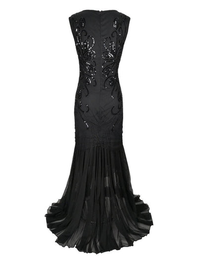 Rochie Gatsby Lunga - Retro Chic Neagra
