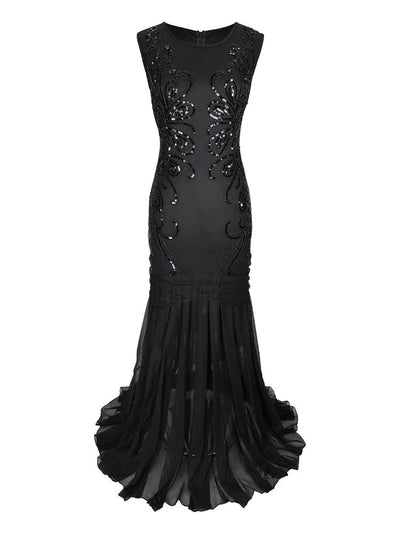 Rochie Gatsby Lunga - Retro Chic Neagra