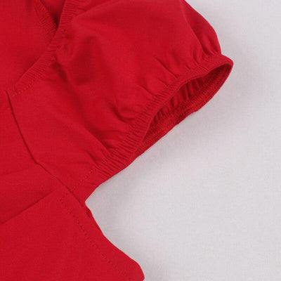 Rochie Roșie Anii 60 Fără Bretele