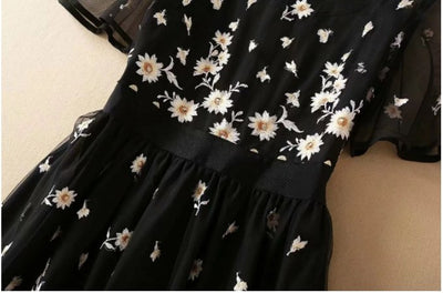 Rochie Retro Din Dantelă Neagră Din Anii 1940