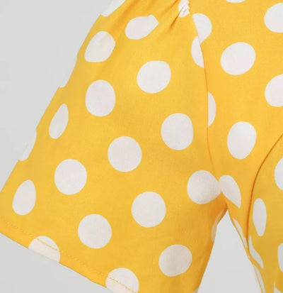 Rochie Stilul Anilor 50 Vintage News Galben