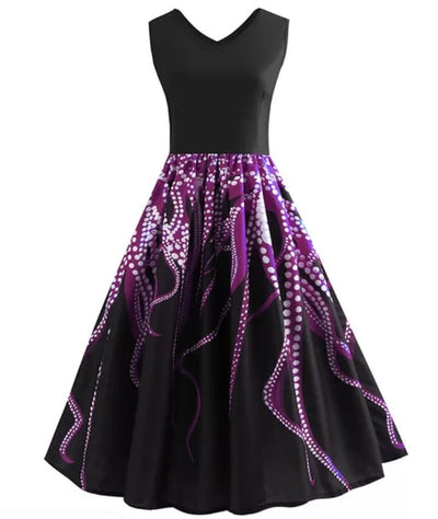 Rochie A-Line Vintage Fără Mâneci