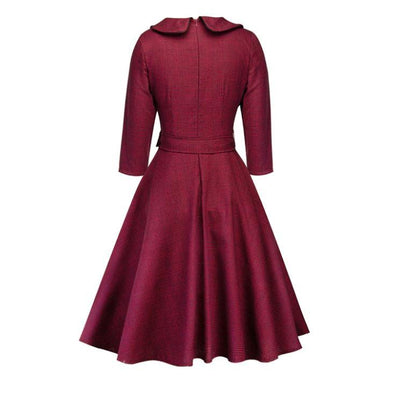 Rochie De Epocă Burgundă Anilor 50