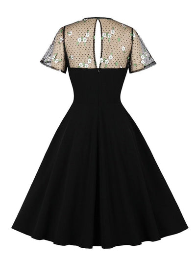 Rochie Neagră De Mărime Plus Vintage Anilor 50