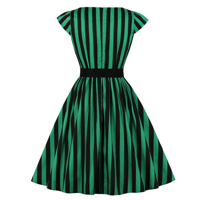 Rochie Cu Dungi Vintage Anilor 50 Plus Size