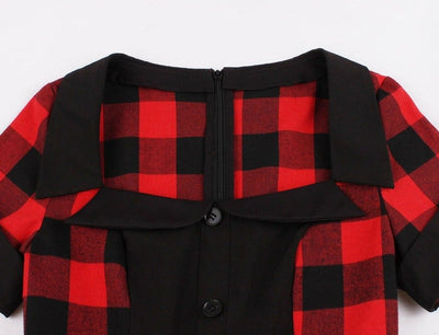 Rochie Roșie De Mărime Plus Vintage Anilor 50