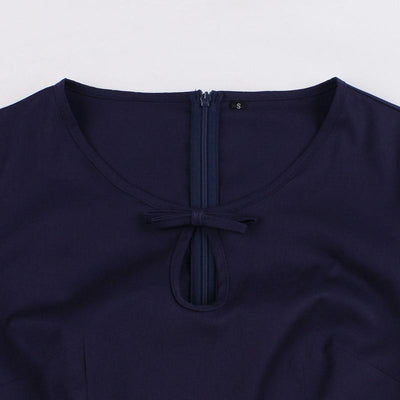 Rochie Vintage Din Anii 50 Bleumarin Și Galben