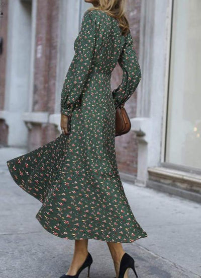 Rochie Verde Fluidă De Epocă Anii 40