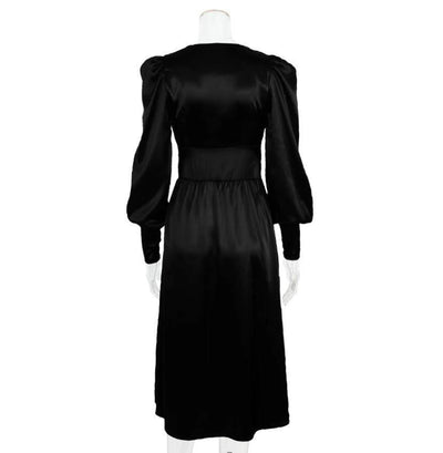 Rochie Neagra Din Satin Vintage Anilor 40