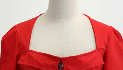 Rochie Roșie Vintage Anilor 50