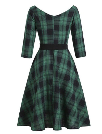 Rochie Tartan De Epocă Anii 50