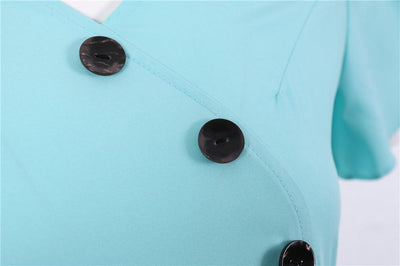 Rochie Vintage Nasturi Albastru