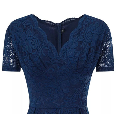 Rochie Broderie Vintage Bleumarin