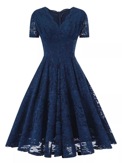 Rochie Broderie Vintage Bleumarin