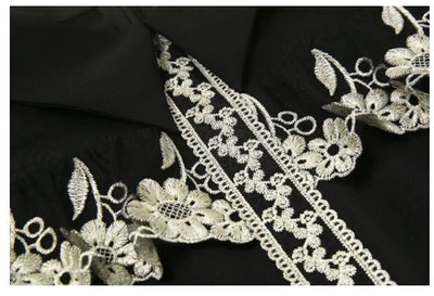 Rochie Neagră De Epocă Cu Guler Peter Pan